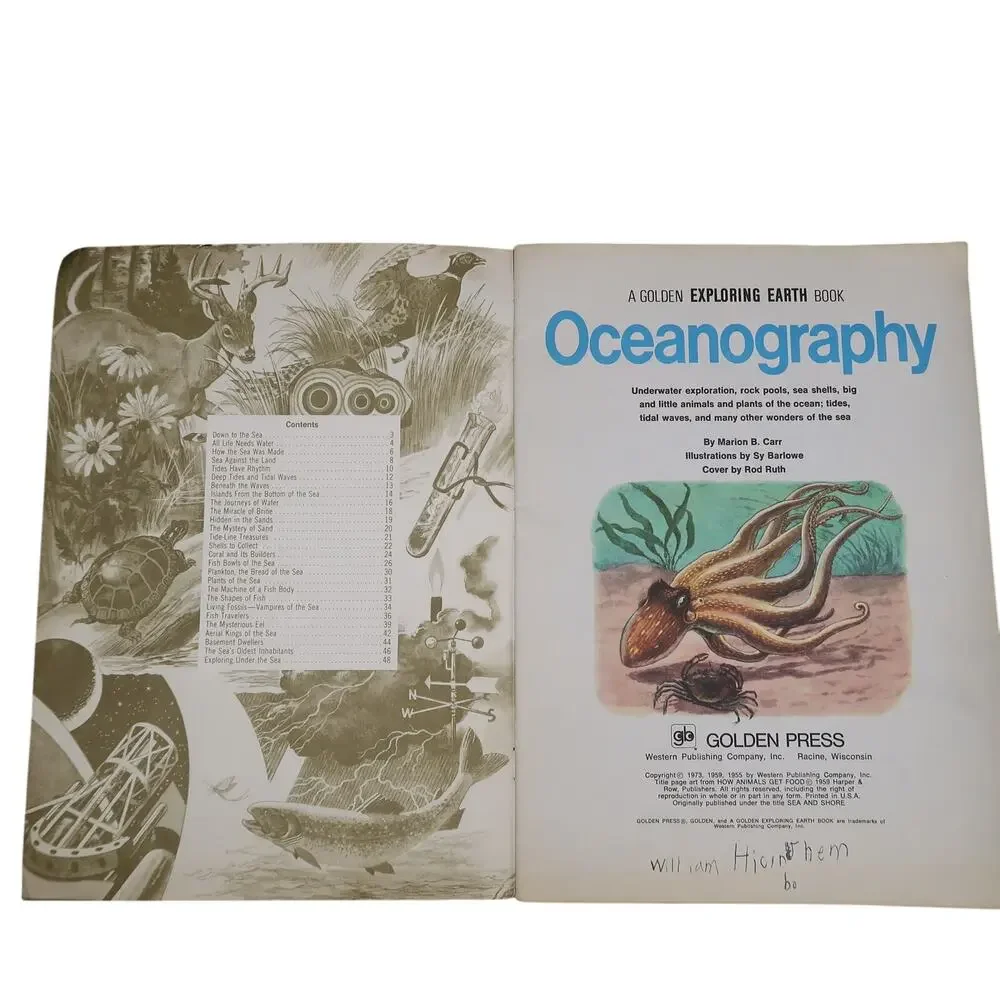 Golden Books Exploring Earth Book Oceanography 1973 Vintage Childrens Book
